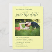 Buttergelb und Minimalistische Hochzeit Save The Date (Vorderseite)