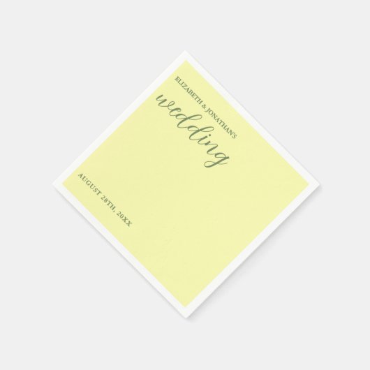 Buttergelb und Minimalistische Hochzeit Serviette (Ecke)