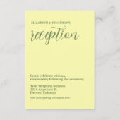 Buttergelb und Minimalistischer Empfang Begleitkarte (Vorderseite)