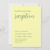 Buttergelb und Minimalistischer Empfang Einladung (Vorderseite)