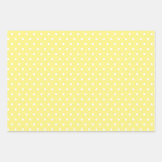 Buttergelb und Weißpolka Dots Wildblumen Geschenkpapier Set (Vorderseite 3)