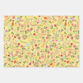 Buttergelb und Weißpolka Dots Wildblumen Geschenkpapier Set (Vorderseite 2)