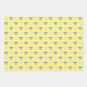 Buttergelb und Weißpolka Dots Wildblumen Geschenkpapier Set (Vorderseite)