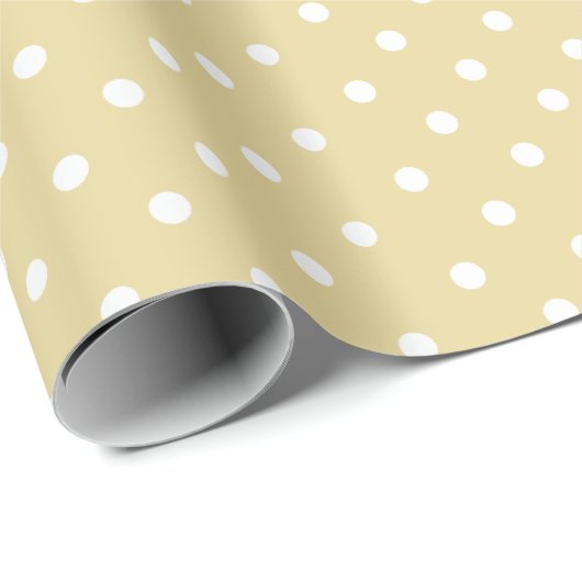 Buttergelb | White Polka Dot Wrapping Paper Geschenkpapier (Rolleneckpunkt)