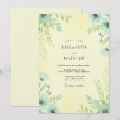Buttergelbe Blättrige Hochzeit Einladung (Vorne/Hinten)