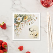 Buttergelbe Blumenhochzeitsserviette Serviette (Beispiel)