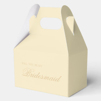 Buttergelbe einfache Brautjungfer-Vorschlagsbox Geschenkschachtel