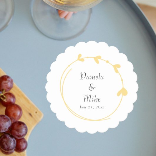 Buttergelbe Einfache Herzklopfen Hochzeit Untersetzer