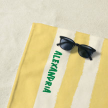 Buttergelbe gestreifte chic personalisierte Sommer
