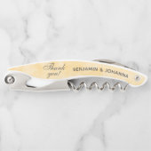 Buttergelbe Hochzeit Dankeschön an Sie Kellnermesser (Vorderseite)