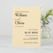 Buttergelbe Hochzeit Einladung (Stehend Vorderseite)