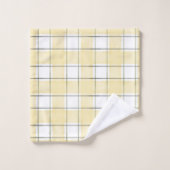 Buttergelbe Karierte Streifen Brautparty Badhandtuch Set (Waschlappen)