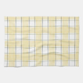 Buttergelbe Karierte Streifen Brautparty Geschirrtuch (Horizontal)