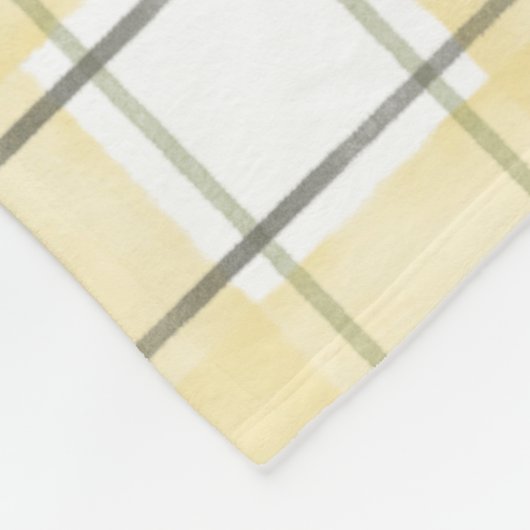 Buttergelbe Karierte Streifen Geburtstag Fleecedecke (Ecke)