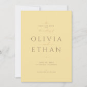 Buttergelbe moderne Hochzeit Save The Date (Vorderseite)