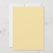 Buttergelbe moderne Hochzeit Save The Date (Rückseite)