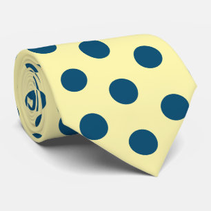Buttergelbe Navy Polka Dot Krawatte