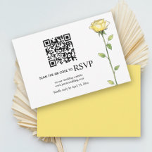 Buttergelbe Rose Blume QR-Code Blumenhochzeit