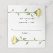 Buttergelbe Rose Blume Romantische Blumenbegleitun Platzkarte (Außenseite Aufgefaltet)
