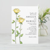Buttergelbe Rose Blume Romantische Blumenhochzeit Einladung (Stehend Vorderseite)