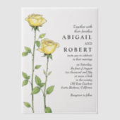 Buttergelbe Rose Blume Romantische Blumenhochzeit Pergament Einladungen (Vorderseite)