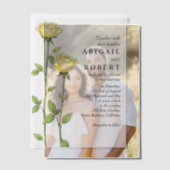 Buttergelbe Rose Blume Romantische Blumenhochzeit Pergament Einladungen (Versatz (Ehepaar))