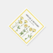 Buttergelbe Rose Blume Romantische Blumenhochzeit Serviette (Ecke)