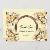 Buttergelbe Rose Bouquet Hochzeit Dankeschön Karte (Vorne/Hinten)