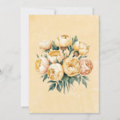 Buttergelbe Rose Hochzeit Foto Probe Abendessen Einladung (Rückseite)