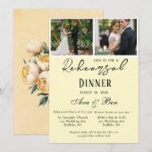 Buttergelbe Rose Hochzeit Foto Probe Abendessen Einladung (Vorne/Hinten)
