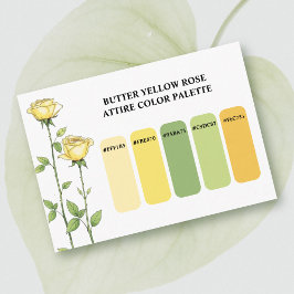 Buttergelbe Rosen Hochzeitsfarbenpalette Begleitkarte