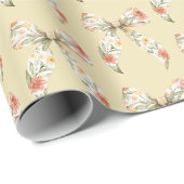 Buttergelbe rote Blumenbögen Geburtstag Geschenkpapier (Rolleneckpunkt)
