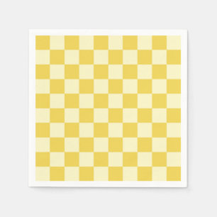 Buttergelbe Schachbrettmuster Serviette
