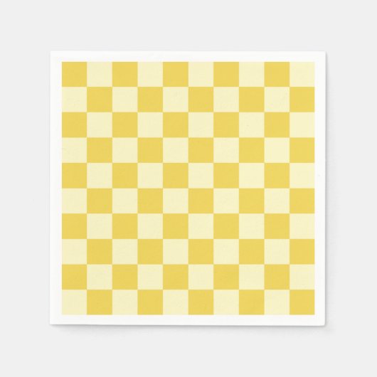 Buttergelbe Schachbrettmuster Serviette (Vorderseite)