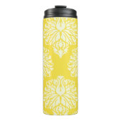 Buttergelbe Südliche Hütte Damaske Thermosbecher (Vorderseite)