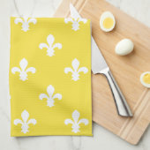 Buttergelbe südliche Hütte Fleur de Lys Geschirrtuch (Viertel Falte)