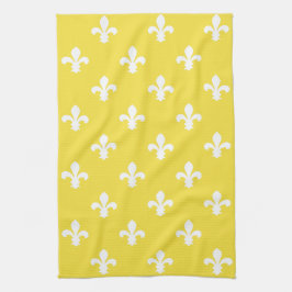 Buttergelbe südliche Hütte Fleur de Lys Geschirrtuch