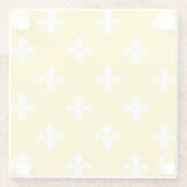 Buttergelbe südliche Hütte Fleur de Lys Glasuntersetzer (Rückseite)