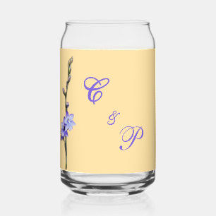 Buttergelbe und lila SunOrchid-Hochzeit Dosenglas