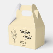 Buttergelbe Wildblume Hochzeit Danke Geschenkschachtel (Vorderseite)