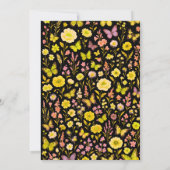 Buttergelbe Wildblume Hochzeit Einladung (Rückseite)