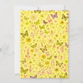Buttergelbe Wildblume Hochzeit Einladung (Rückseite)