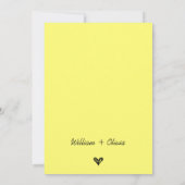 Buttergelbe Wildblume Hochzeit Einladung (Rückseite)