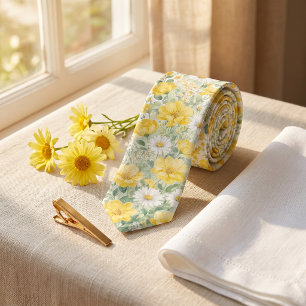 Buttergelbe Wildblumen-Sommerhochzeit & Ostern Krawatte