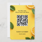 Buttergelbe Zitrus-Hochzeit Termin vormerken Save The Date (Rückseite)