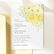 Buttergelbes Elfenbein Florales Hochzeit