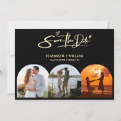 Buttergelbes Hochzeitsstift QR Foto Elegant Save The Date (Vorderseite)