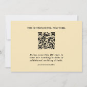 Buttergelbes Hochzeitsstift QR Foto Elegant Save The Date (Rückseite)