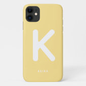Buttergelbes Monogramm-Handyhülle Case-Mate iPhone Hülle (Rückseite)