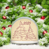 Buttergelbes tiefrotes Foto Schneekugeln (Weihnachten)